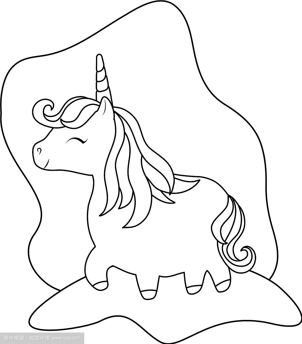 独角兽简笔画怎么画