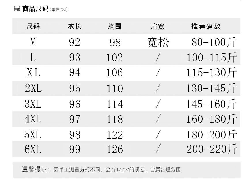 女身高体重尺码对照表