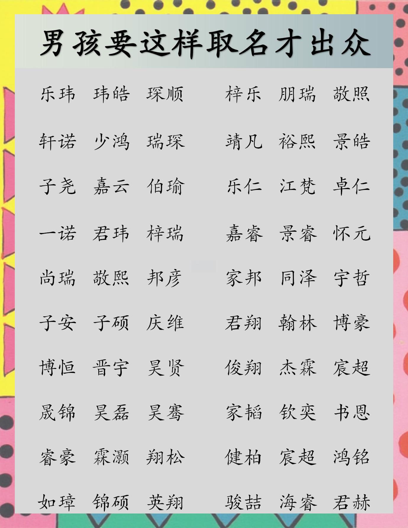 独特新颖有个性的男孩名字